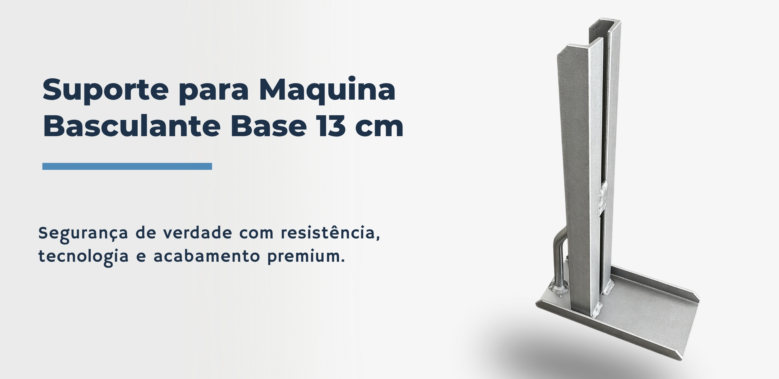 Suporte com 13 cm de base Bulher para máquina basculante, desenvolvido com estrutura reforçada para garantir fixação segura e durabilidade, ideal para instalação em portões basculantes residenciais e comerciais.