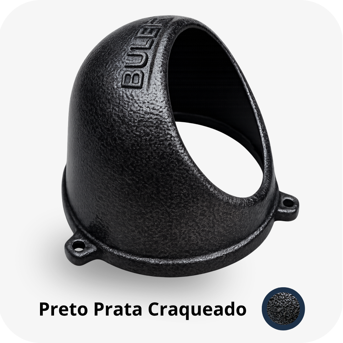 Protetor para câmera dome Bulher, fabricado em alumínio automotivo resistente, ideal para proteção contra impactos e vandalismo em sistemas de segurança.