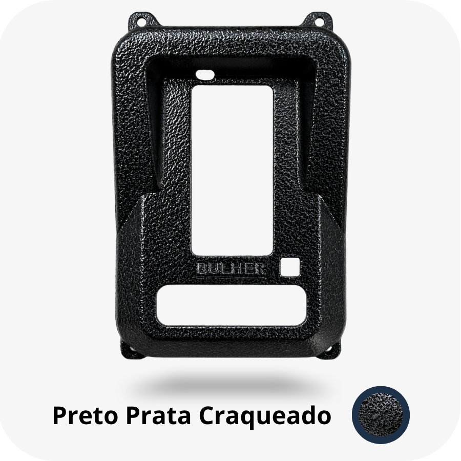 Protetor compatível Vídeo Porteiro Intelbras WT7, fabricado pela Bulher em alumínio automotivo super resistente, ideal para proteção contra impactos e vandalismo em sistemas de segurança.