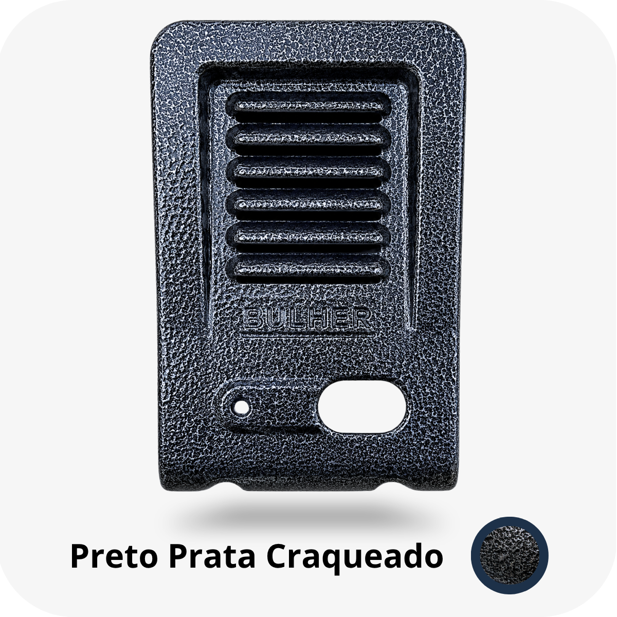 Protetor compatível para interfone HDL F-8 Plus, fabricado pela Bulher em alumínio automotivo super resistente, ideal para proteção contra impactos e vandalismo em sistemas de segurança.