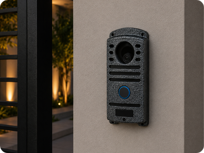 Protetor compatível para Interfone Intelbras Antigo, fabricado pela Bulher em alumínio automotivo super resistente, ideal para proteção contra impactos e vandalismo em sistemas de segurança.