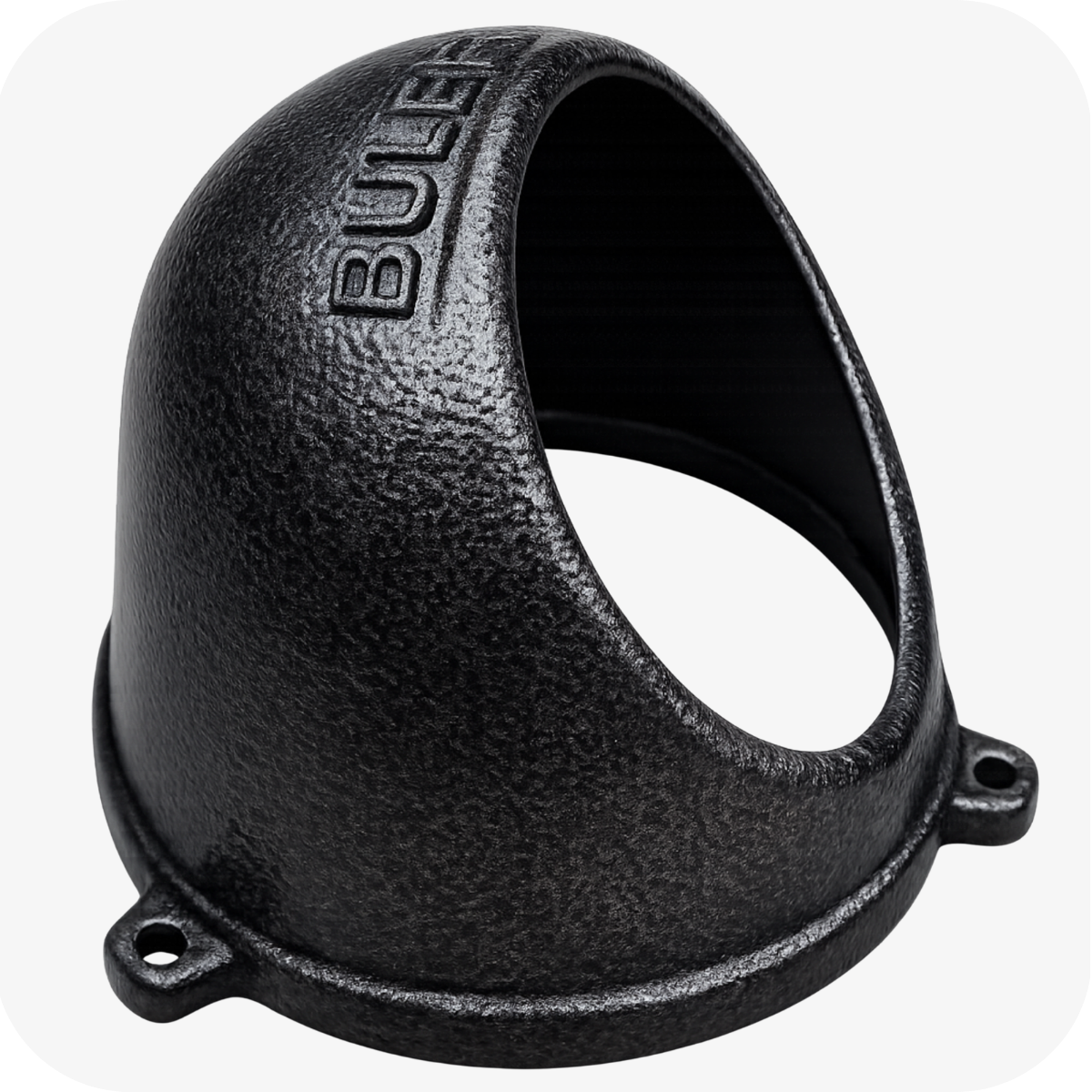 Protetor para câmera dome Bulher, fabricado em alumínio automotivo resistente, ideal para proteção contra impactos e vandalismo em sistemas de segurança.