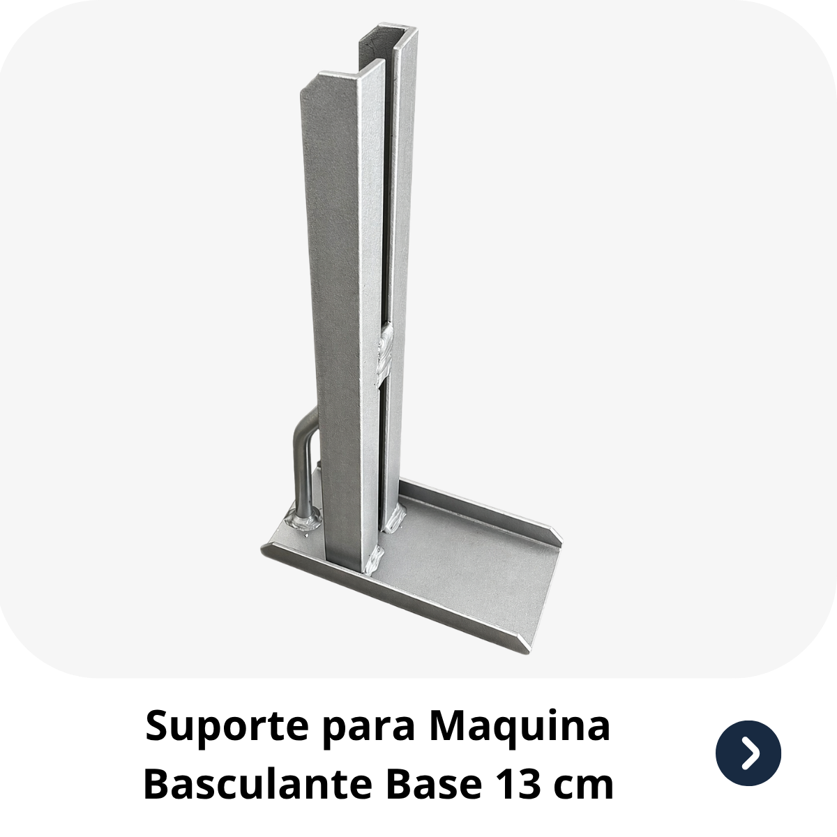 Suporte com 13 cm de base Bulher para máquina basculante, desenvolvido com estrutura reforçada para garantir fixação segura e durabilidade, ideal para instalação em portões basculantes residenciais e comerciais.