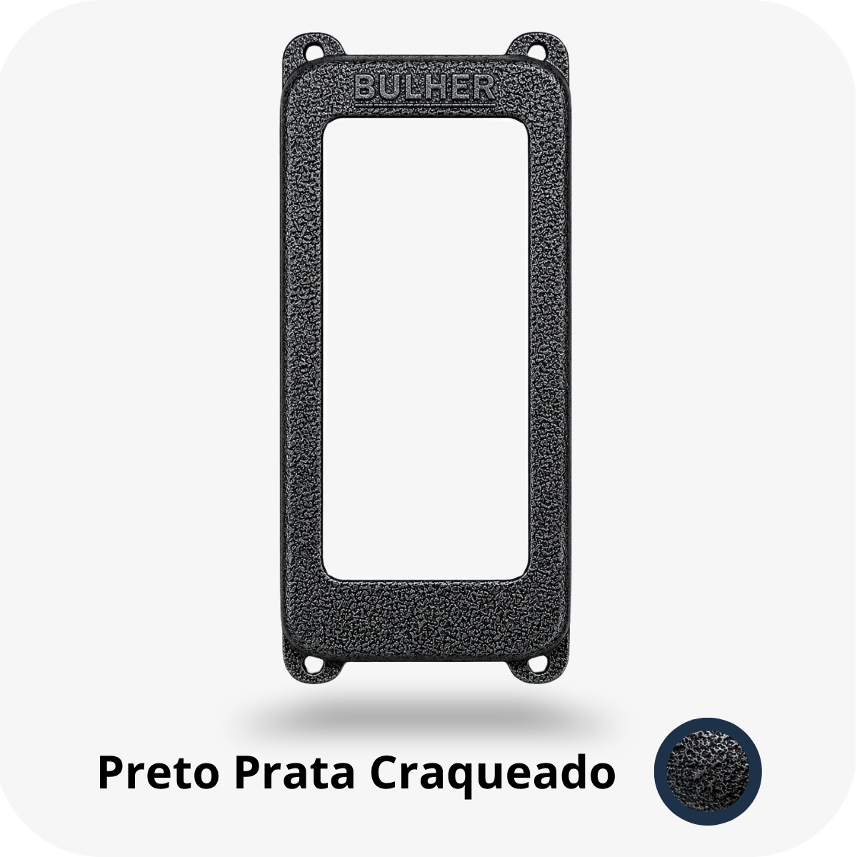 Protetor Vídeo Porteiro Intelbras IP-XPE-3115-SS3540-MF-EX-SS3532-MFW, fabricado pela Bulher em alumínio automotivo resistente, ideal para proteção contra impactos e vandalismo em sistemas de segurança.