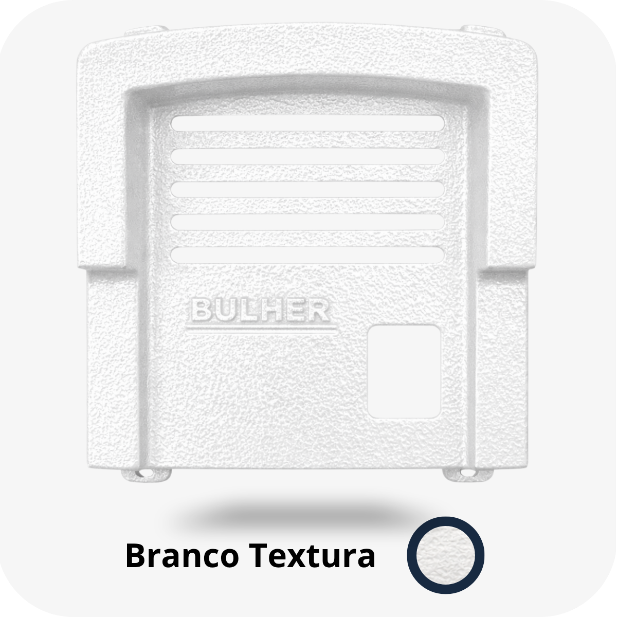 Protetor compatível para interfone Lider Baby ou Ppa, fabricado pela Bulher em alumínio automotivo resistente, ideal para proteção contra impactos e vandalismo em sistemas de segurança.