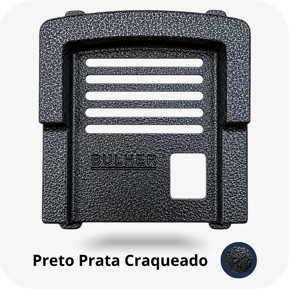 Protetor compatível para interfone Lider Baby ou Ppa, fabricado pela Bulher em alumínio automotivo resistente, ideal para proteção contra impactos e vandalismo em sistemas de segurança.