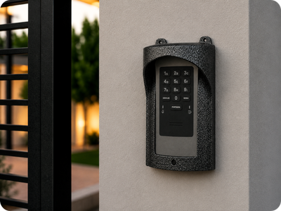 Protetor compatível para Interfone Intelbras Coletivo, fabricado pela Bulher em alumínio automotivo super resistente, ideal para proteção contra impactos e vandalismo em sistemas de segurança.