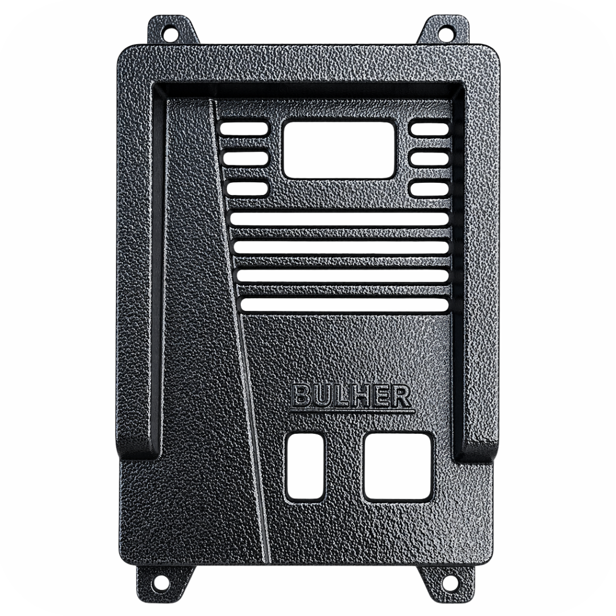 Protetor compatível para Vídeo Porteiro HDL Advance, fabricado pela Bulher em alumínio automotivo super resistente, ideal para proteção contra impactos e vandalismo em sistemas de segurança.