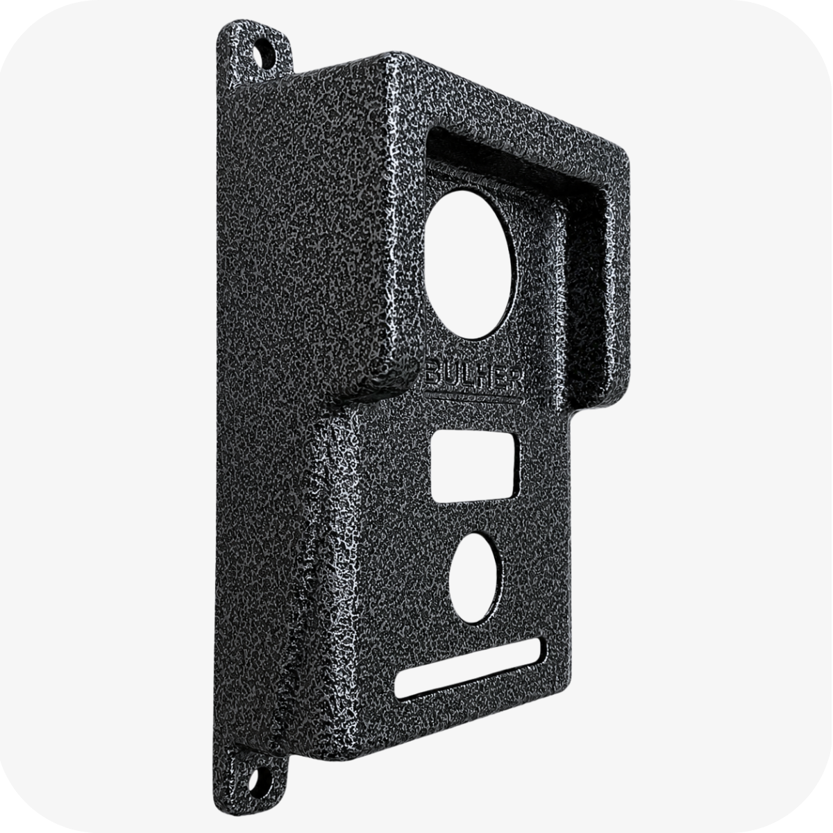 Protetor compatível para interfone Lider Smart e Ppa, fabricado pela Bulher em alumínio automotivo resistente, ideal para proteção contra impactos e vandalismo em sistemas de segurança.