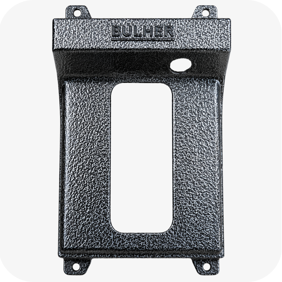 Protetor compatível para Interfone e Vídeo Intelbras IVR 1010 IVR 1070 HS, fabricado pela Bulher em alumínio automotivo super resistente, ideal para proteção contra impactos e vandalismo em sistemas de segurança.