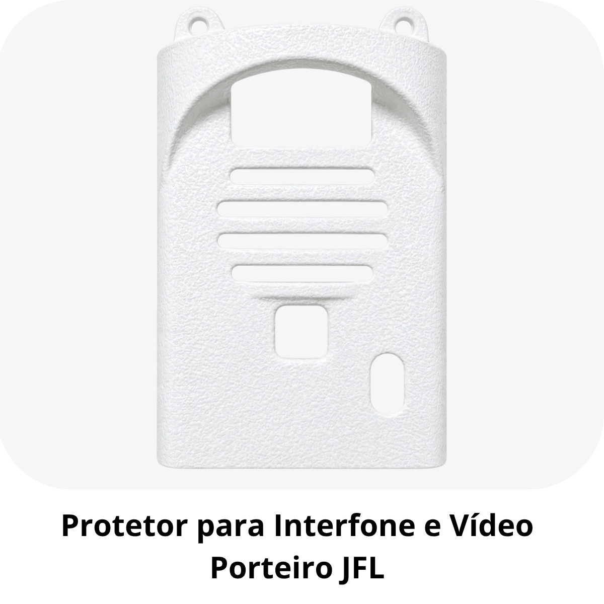 Protetor compatível Interfone Rcg, fabricado pela Bulher em alumínio automotivo resistente, ideal para proteção contra impactos e vandalismo em sistemas de segurança.