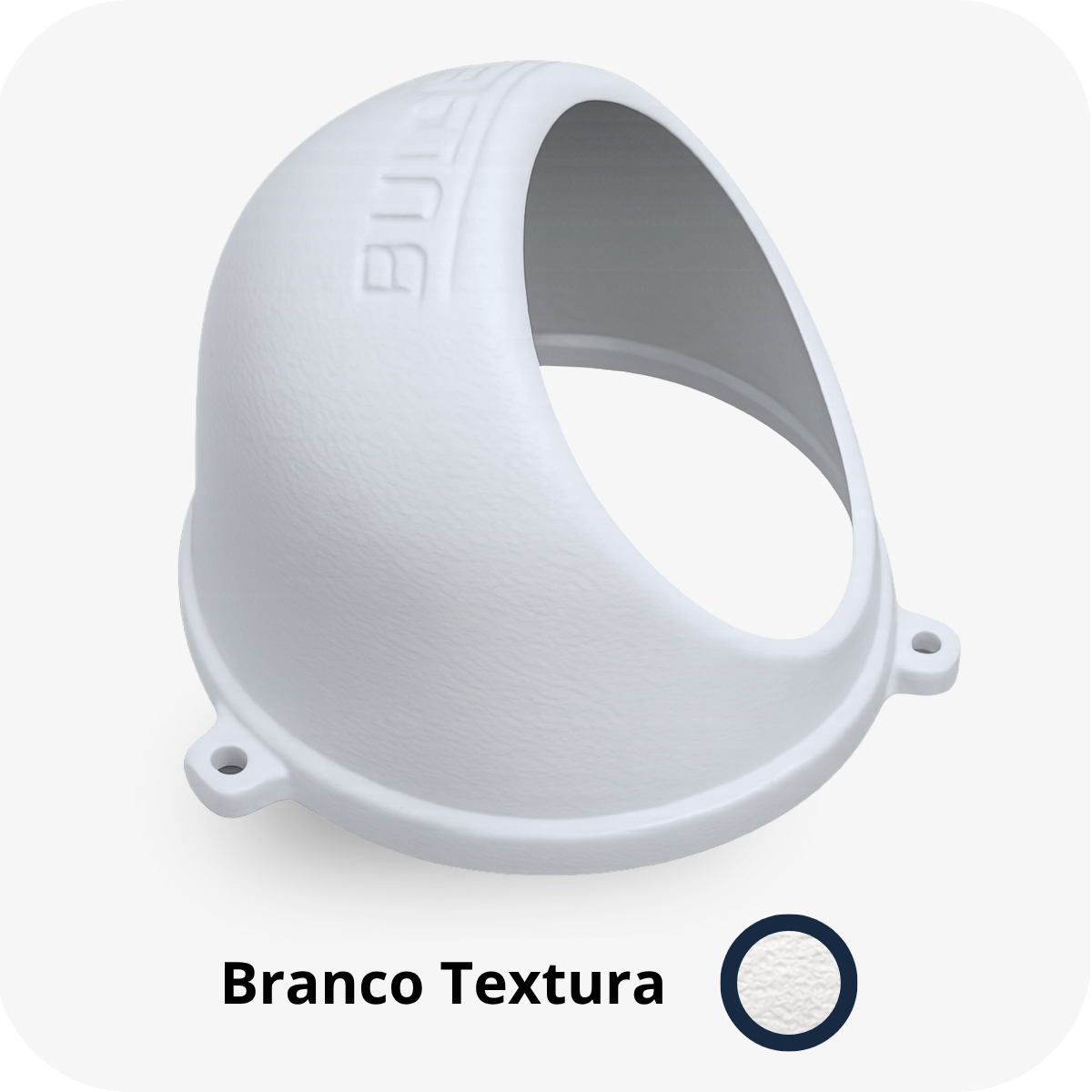 Protetor para câmera dome Bulher, fabricado em alumínio automotivo resistente, ideal para proteção contra impactos e vandalismo em sistemas de segurança.