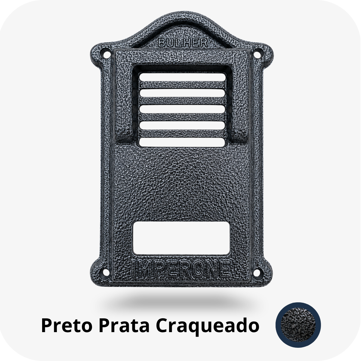 Protetor compatível para interfone HDL F-8-Ntl, fabricado pela Bulher em alumínio automotivo super resistente, ideal para proteção contra impactos e vandalismo em sistemas de segurança.