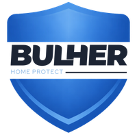 Logo oficial da Bulher, referência em segurança com travas eletromagnéticas e acessórios de alta resistência para proteção residencial e comercial.