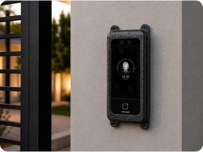 Protetor compatível Controle de Acesso Hikvision DS- KLT342, fabricado pela Bulher em alumínio automotivo super resistente, ideal para proteção contra impactos e vandalismo em sistemas de segurança.