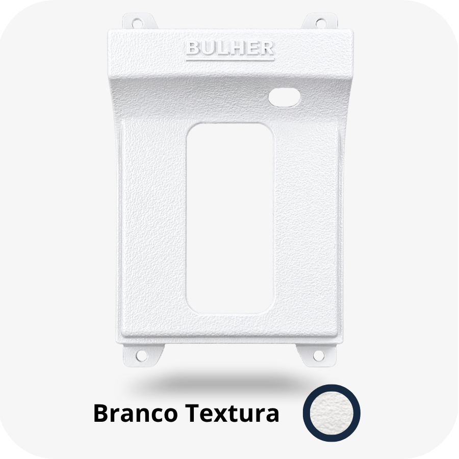 Protetor compatível para Interfone e Vídeo Intelbras IVR 1010 IVR 1070 HS, fabricado pela Bulher em alumínio automotivo super resistente, ideal para proteção contra impactos e vandalismo em sistemas de segurança.