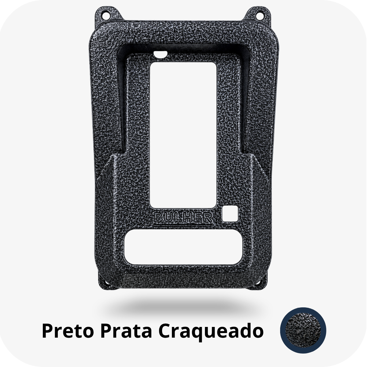 Protetor compatível Vídeo Porteiro Intelbras WT7, fabricado pela Bulher em alumínio automotivo super resistente, ideal para proteção contra impactos e vandalismo em sistemas de segurança.