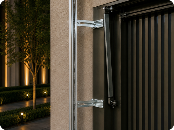 Suporte com 20 cm de base Bulher para máquina basculante, desenvolvido com estrutura reforçada para garantir fixação segura e durabilidade, ideal para instalação em portões basculantes residenciais e comerciais.