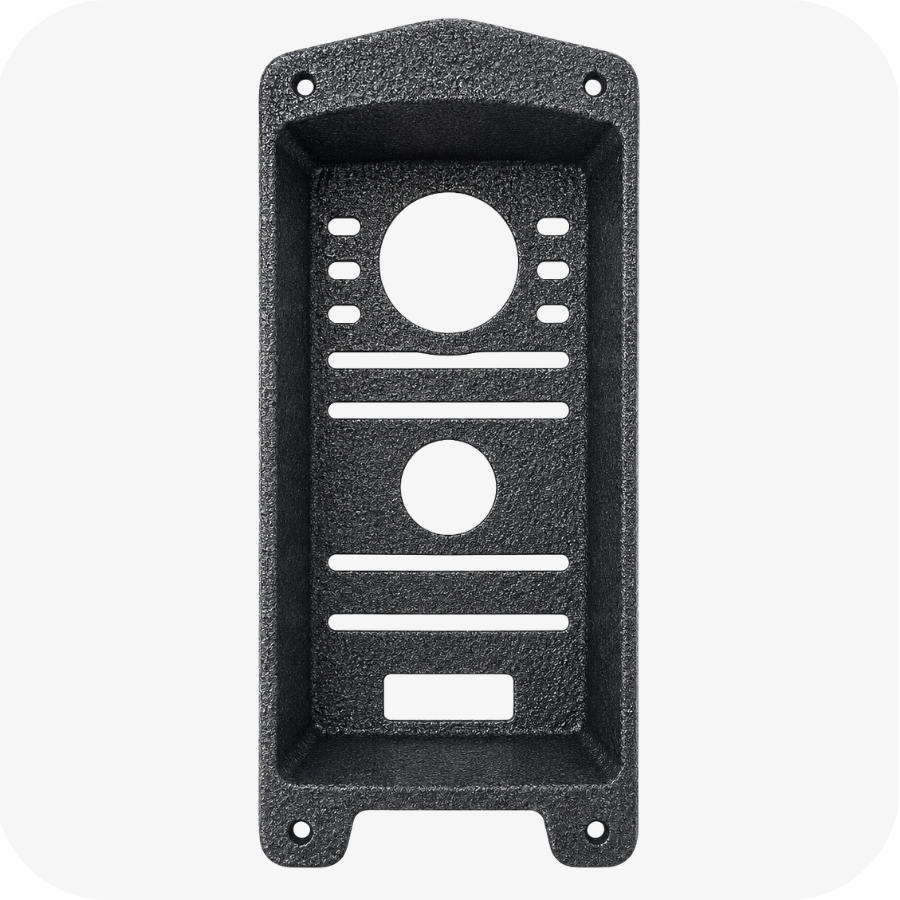 Protetor compatível para Interfone Intelbras Antigo, fabricado pela Bulher em alumínio automotivo super resistente, ideal para proteção contra impactos e vandalismo em sistemas de segurança.