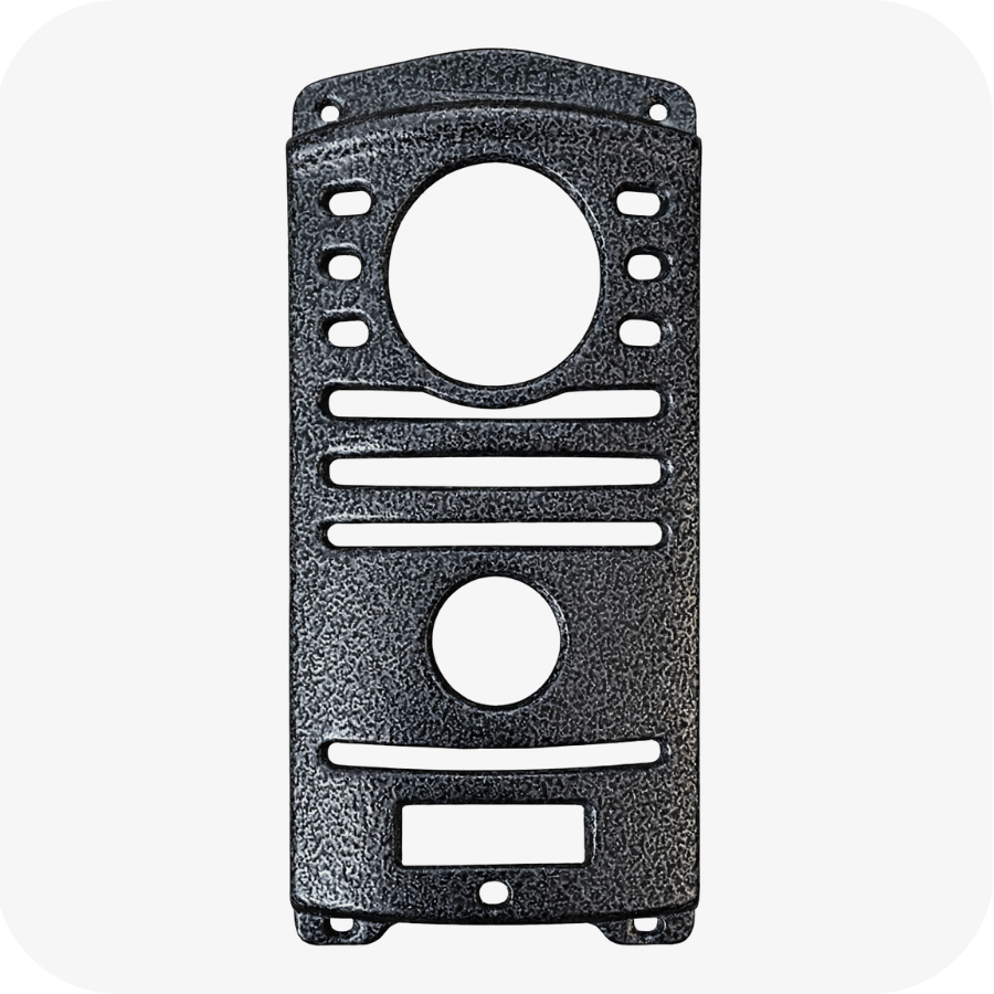 Protetor compatível para Interfone Intelbras Antigo, fabricado pela Bulher em alumínio automotivo super resistente, ideal para proteção contra impactos e vandalismo em sistemas de segurança.