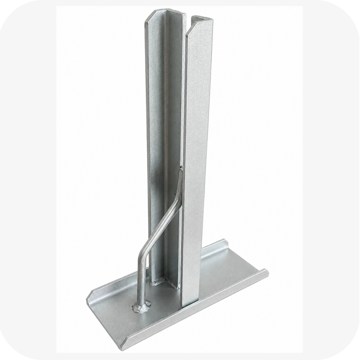 Suporte com 16 cm de base Bulher para máquina basculante, desenvolvido com estrutura reforçada para garantir fixação segura e durabilidade, ideal para instalação em portões basculantes residenciais e comerciais.